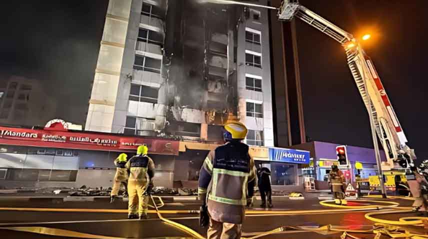 Al Barsha Building in Dubai Catches Fire Near Mall of the Emirates