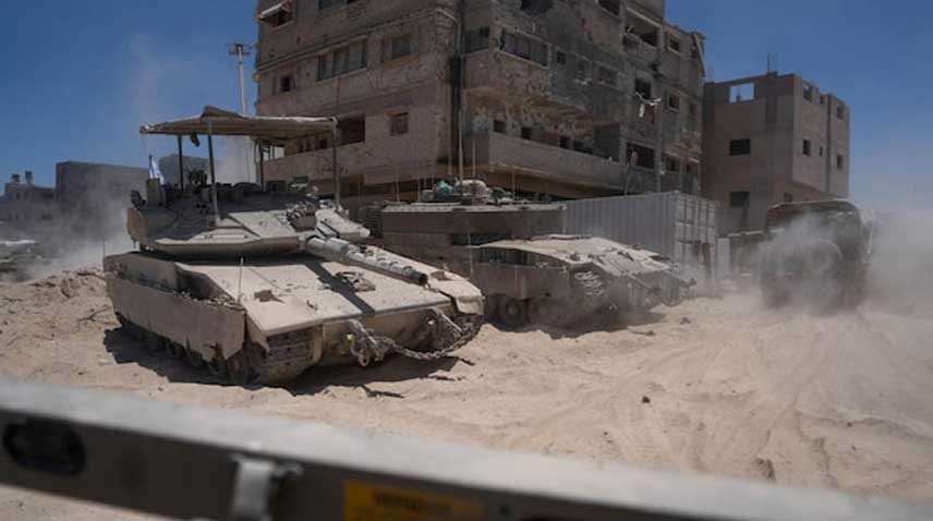 Israeli tanks in war-torn Gaza.