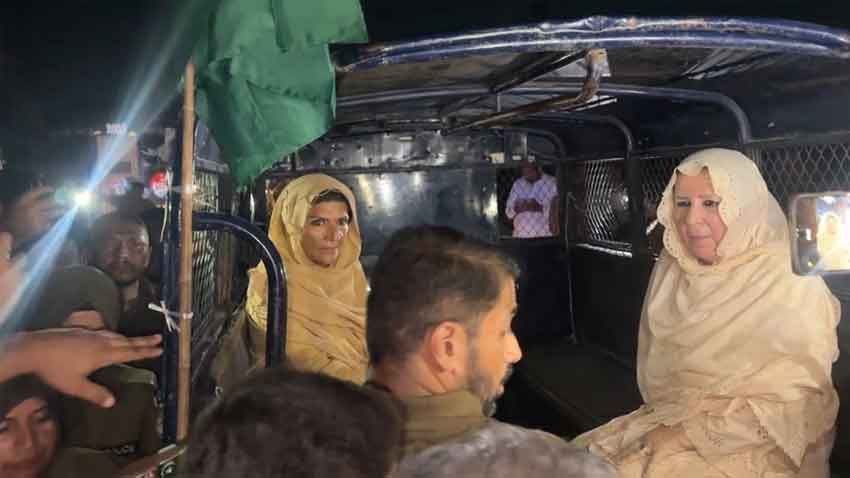 Imran Khan’s sisters detained near Adiala Jail.