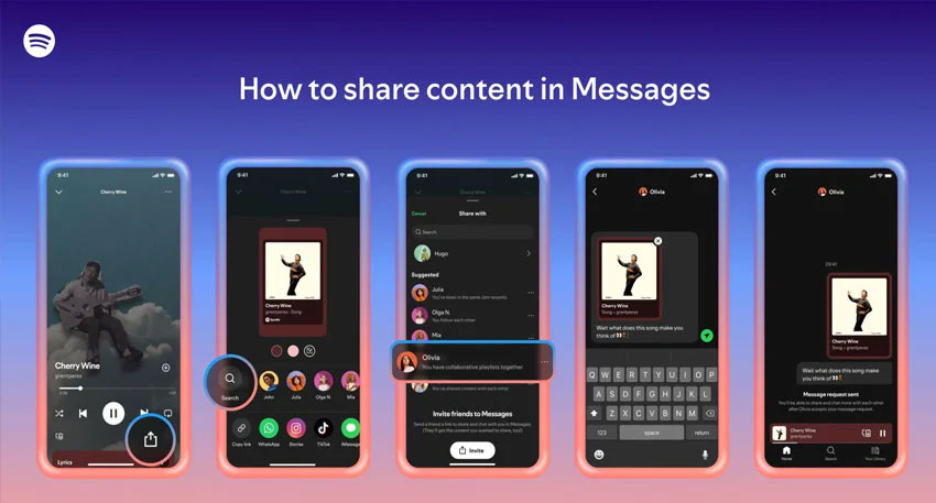 Spotify launches In-App Messages for Music Sharing Spotify launches In-App Messages for Music Sharing