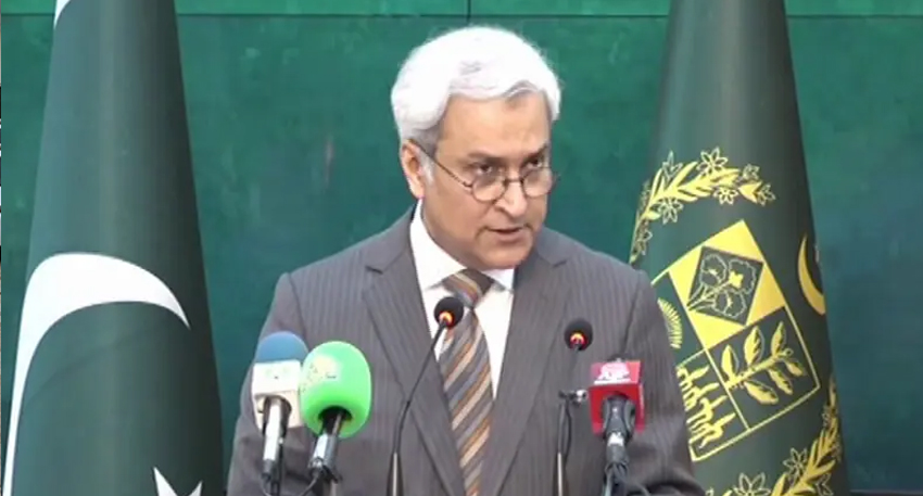 Foreign Office Spokesperson Tahir Hussain Andrabi speaks during weekly briefing on December 5. File Photo