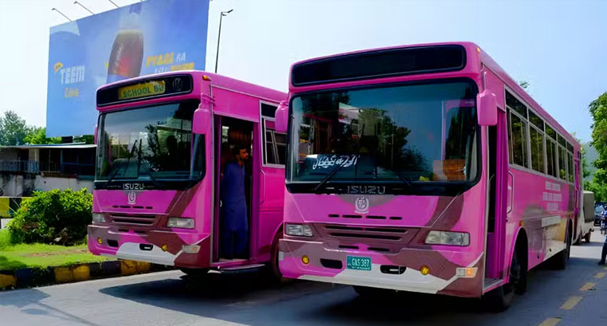 Pink bus service for women launched in another province