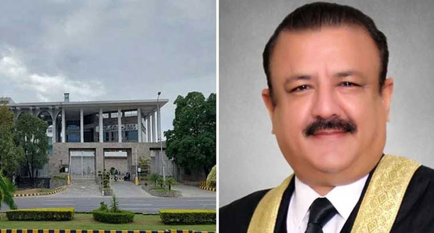 A collage of Islamabad high court (IHC) and Justice Tariq Mehmood Jahangiri. File Photo