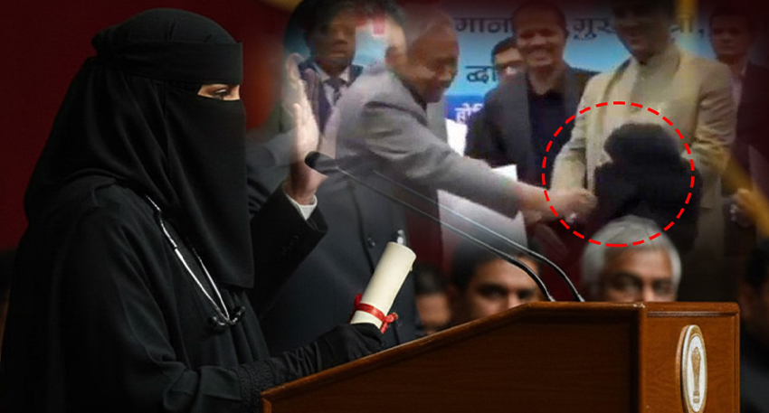 Bihar CM sparks row after pulling woman's veil