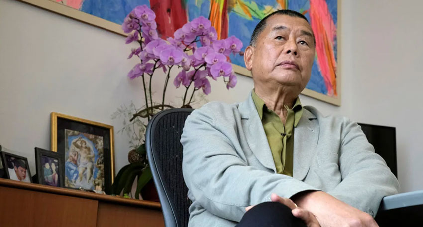 A picture of Hong Kong media tycoon, Jimmy Lai, before being incarcerated. via Reuters