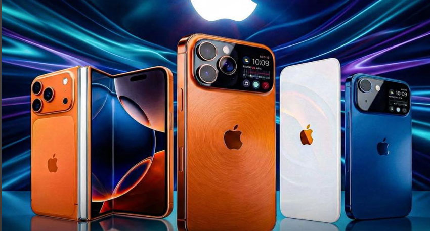 Apple iPhone concept renders: Pro, standard, and foldable. Image Caption: