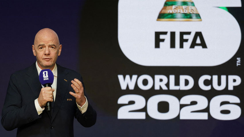 FIFA President Gianni Infantino announcing the 50% increase in FIFA World Cup Prize 2026. via BBC