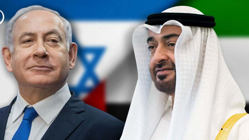 An image of Israeli Prime Minister Benjamin Netanyahu and UAE President Sheikh Mohamed bin Zayed Al Nahyan. File Photo