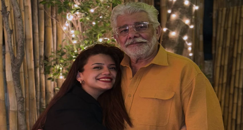Zara Noor Abbas with her Father outdoor