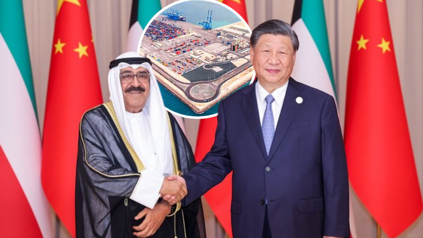 Kuwaiti Crown Prince Sheikh Mishal and Chinese President Xi Jinping. File Photo