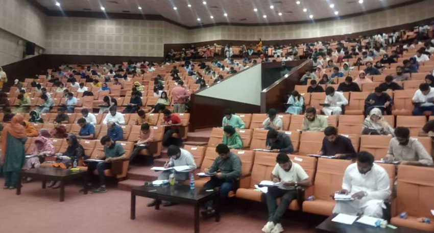 Foreign-qualified MBBS and BDS graduates appear for PMDC’s NRE-I 2025 held under NUMS supervision. File Photo