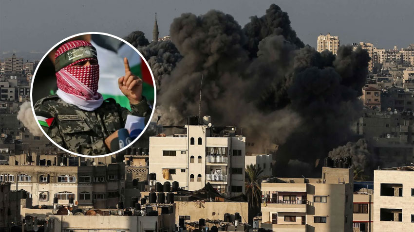 Israeli air strikes on Hamas in August. File Photo