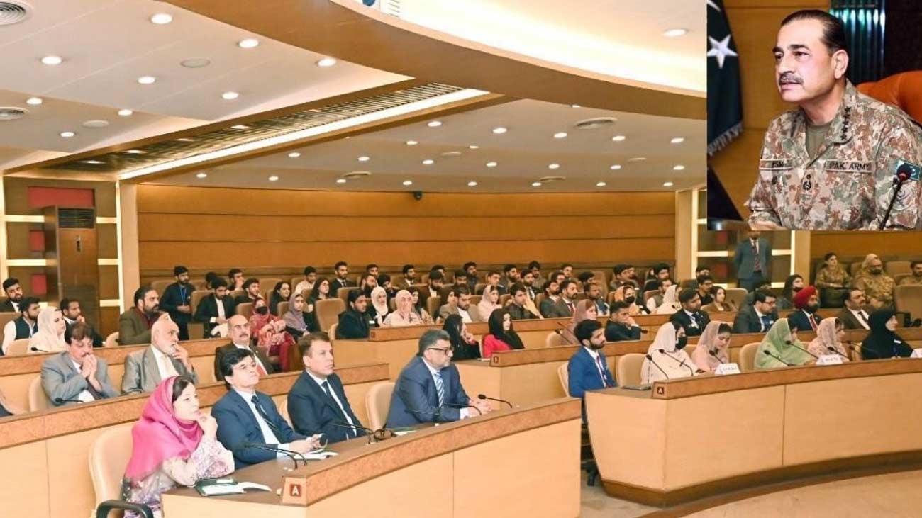 Chief of Defence Forces (CDF) Field Marshal Asim Munir addressing the 18th National Workshop on Balochistan at General Headquarters (GHQ) on Wednesday. ISPR