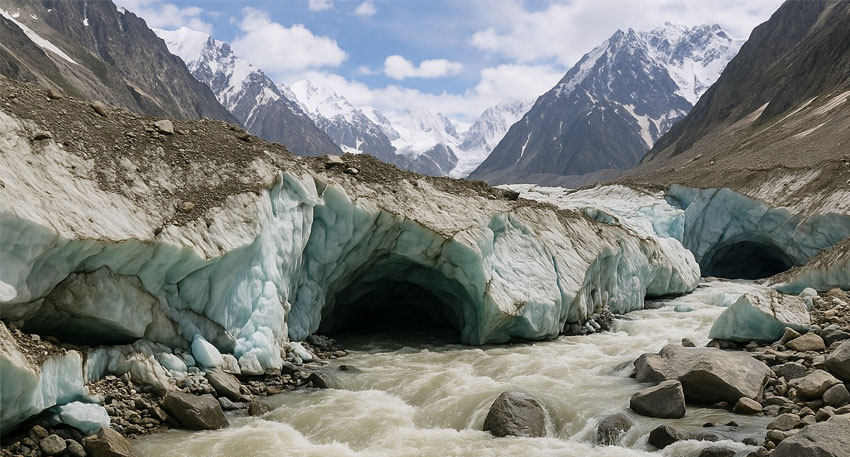Risk of flooding due to glacier melting from intense heat Risk of flooding due to glacier melting from intense heat