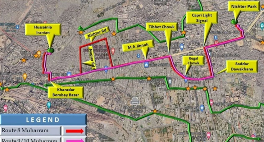 Muharram 2025 Karachi traffic plan Karachi police announces traffic plan for 8th–10th Muharram 2025