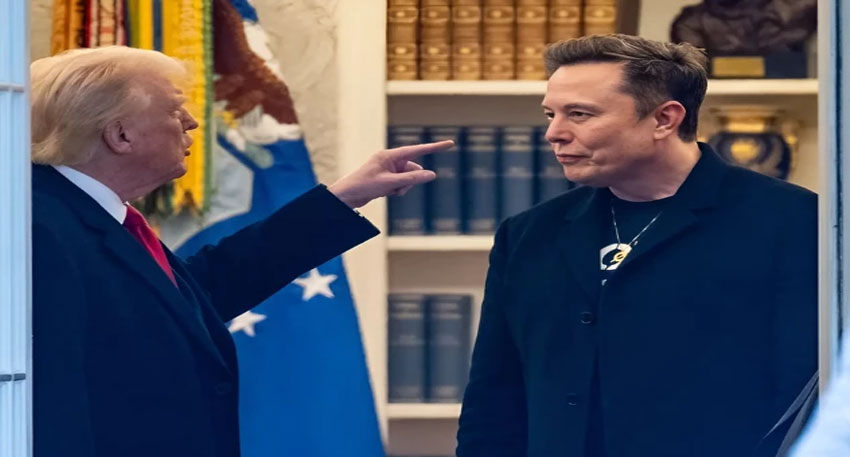 Trump responds to Elon Musk's announcement of political party file photo