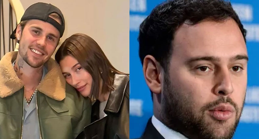 Hailey Bieber throws shade at Scooter Braun over “Swag” album praise Hailey Bieber throws shade at Scooter Braun over “Swag” album praise