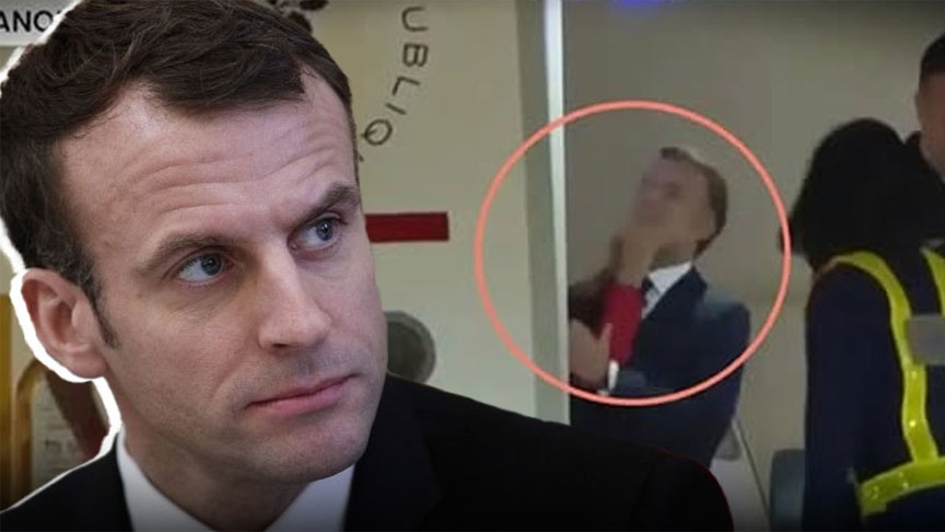 Macron ‘Face-Pushed’ by wife on Vietnam arrival – Awkward or affectionate? File Photo