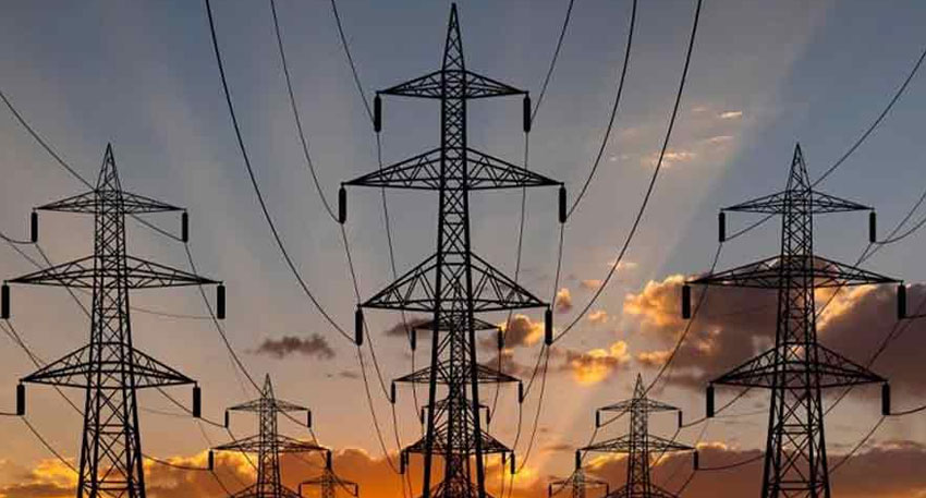 Power lines and transmission towers.