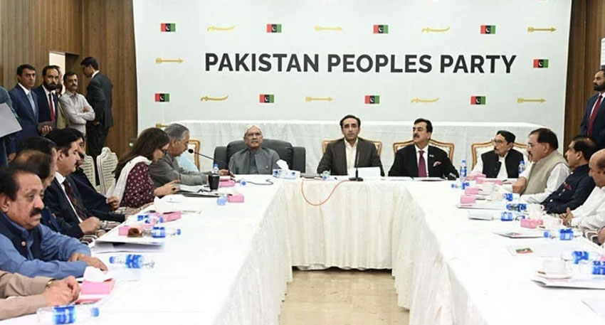 PPP leaders at a meeting