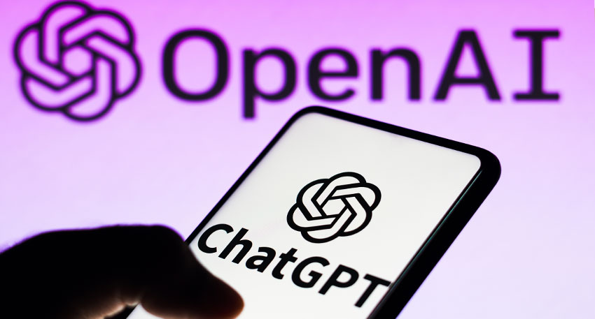 OpenAI logo and ChatGPT on a smartphone screen