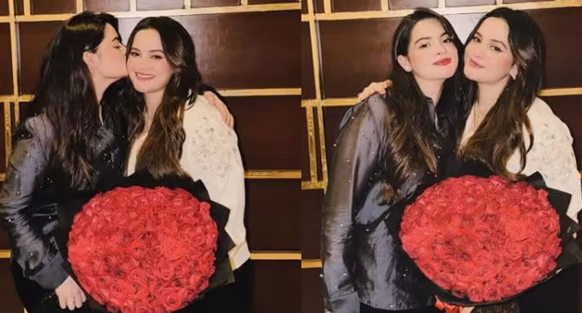 Celebrity twin sisters Aiman & Minal Khan celebrating their birthday