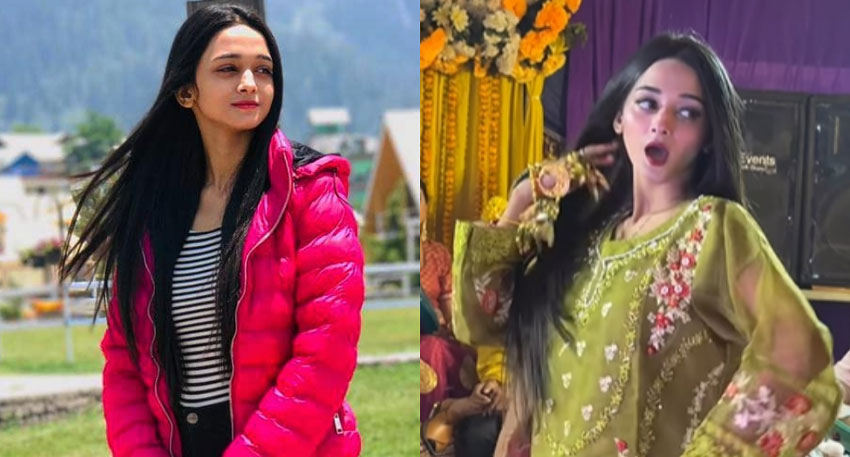 Ayesha Azhar posing outdoors and dancing joyfully indoors.