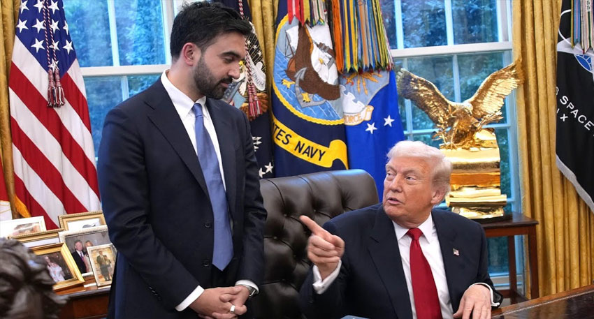 US President Donald Trump and New York City mayor-elect Zohran Mamdani smiled at each other. Reuters