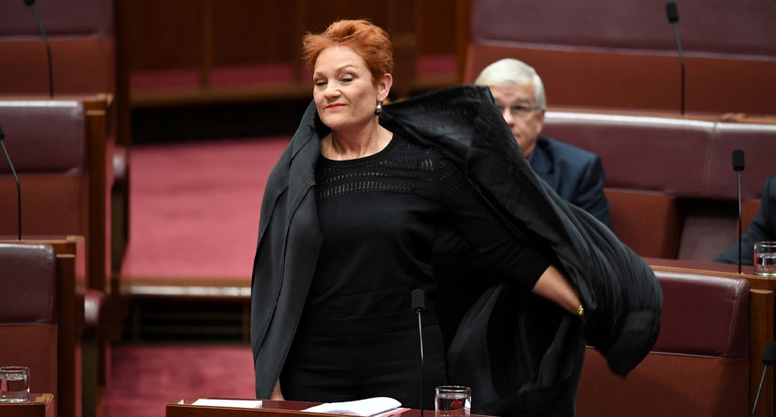 Senator’s stunt sparks outrage in Australian Parliament!. File photo
