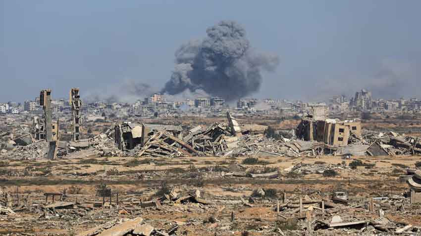 Smoke rises during an Israeli military operation in Gaza City, as seen from the central Gaza Strip, October 2, 2025. Reuters 