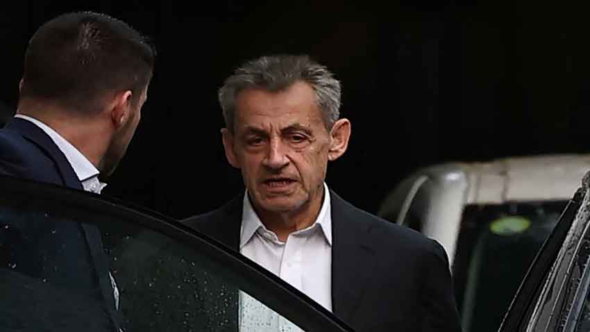 Former French President Sarkozy starts 5-year prison sentence in Libya funding scandal Former French President Nicolas Sarkozy is seen next to his house after a visit of a guest on the eve of the start of his five-year prison sentence for criminal conspiracy over attempts to raise campaign funds from Libya, in Paris, France, October 20, 2025. Reuters