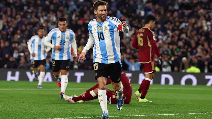 Lionel Messi shines in his final home World Cup qualifier Argentina’s Lionel Messi celebrates scoring their third goal. Reuters