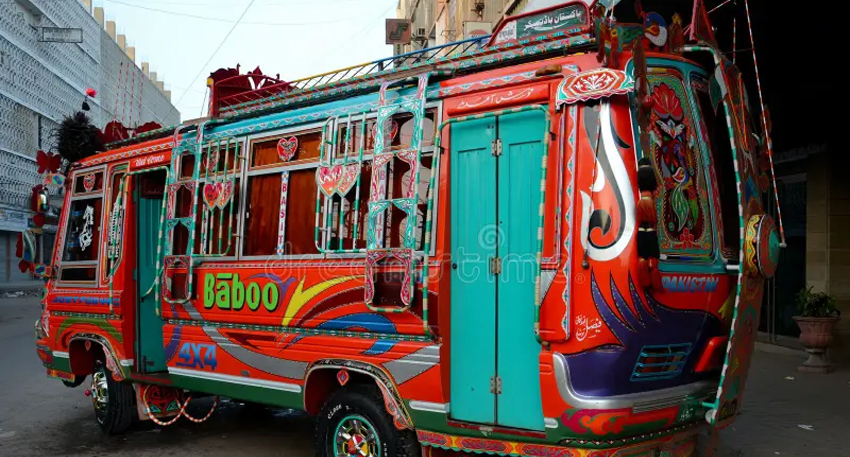 Police investigate the scene after armed dacoits looted a passenger coach near Dadu.