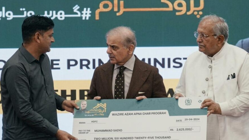 Prime Minister Shehbaz Sharif launches Apna Ghar scheme. File photo