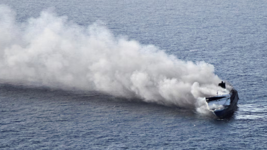 Five people were killed and 41 remain missing after a ferry caught fire. File photo