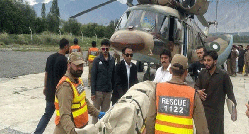 Bodies of foreign climbers arrive in Islamabad after the Broad Peak avalanche.