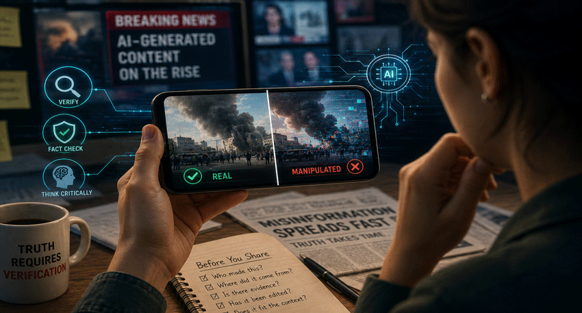 AI-generated digital content showing the challenge of distinguishing real images from manipulated media