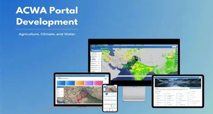 Punjab FAO ACWA portal showing climate, water and crop data for agricultural planning