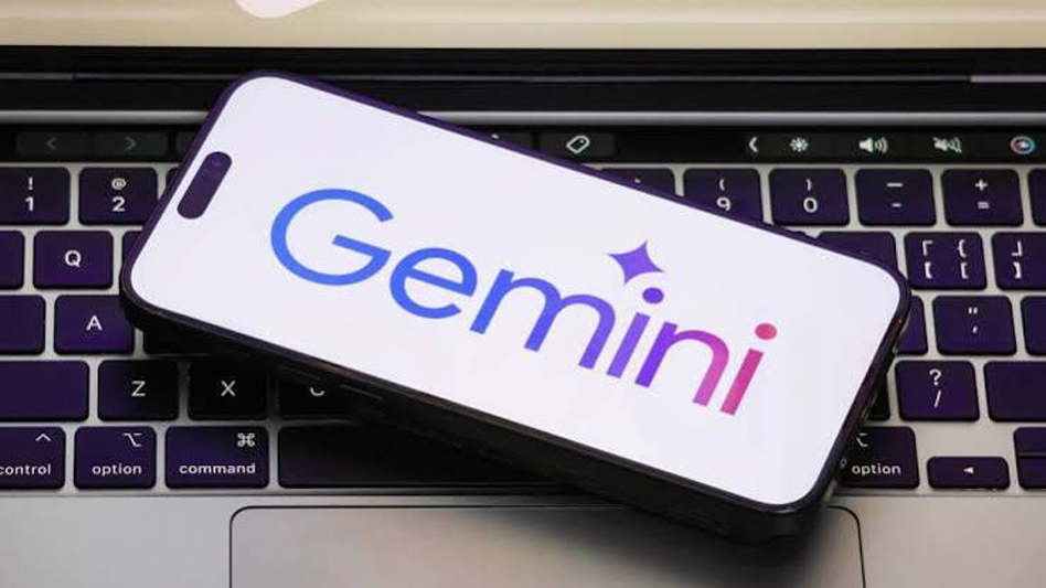 A student using a laptop to register for the free Gemini Plus program in Pakistan.