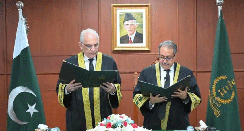 Justice Syed Hasan Azhar Rizvi takes oath as acting chief justice of Pakistan’s Federal Constitutional Court