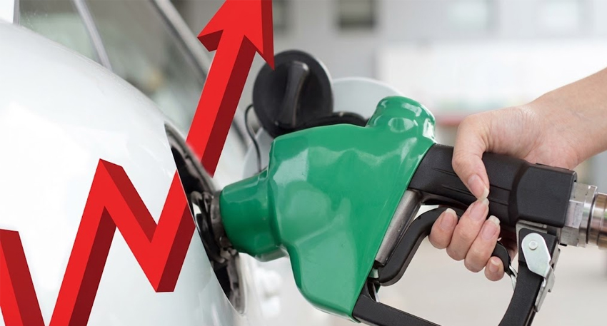Petrol station board showing increased fuel prices in Pakistan.