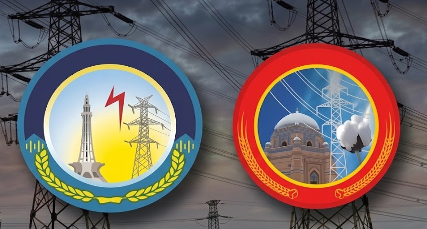 LESCO and MEPCO logos over power pylons.