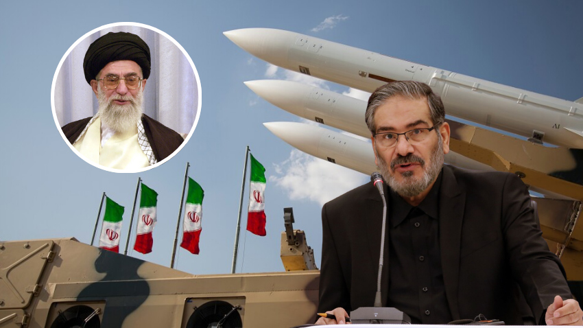 Ali Shamkhani and Supreme Leader Ali Khamenei. File Photo