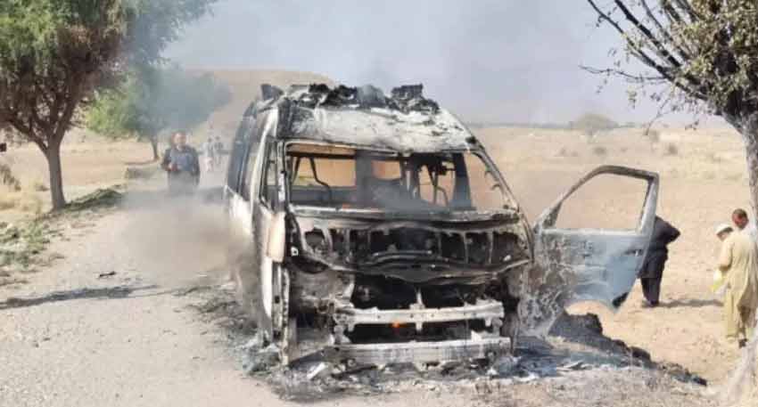 Terrorists burn ambulance killing FC officers in shocking Kurram attack