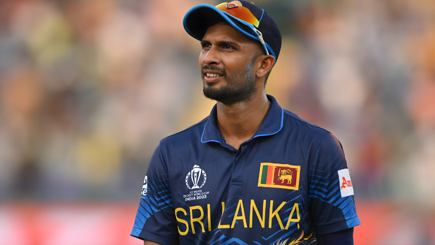Sri Lanka captain Dasun Shanaka watches the action during the T20 World Cup 2026 match against New Zealand. File Photo