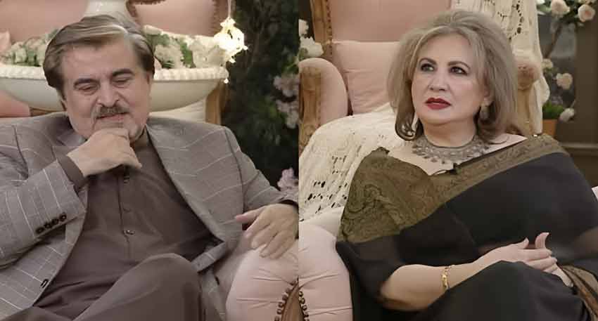 amal Shah and Faryal Gohar sit together during an interview on the show.