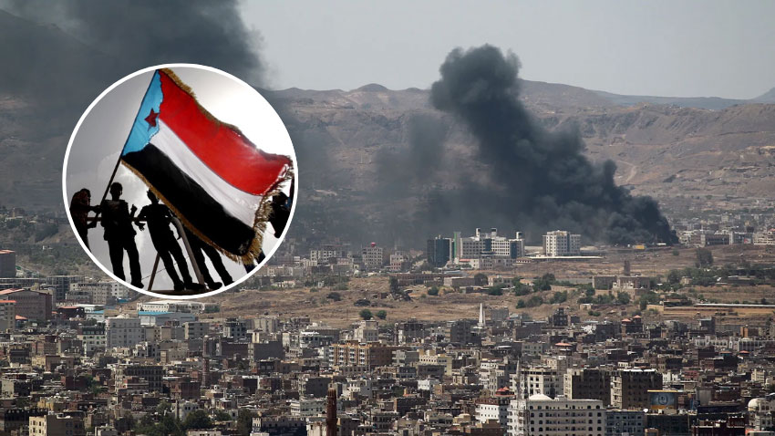 Yemen's government strikes on southern sapartists in Hadrmount. File Photo