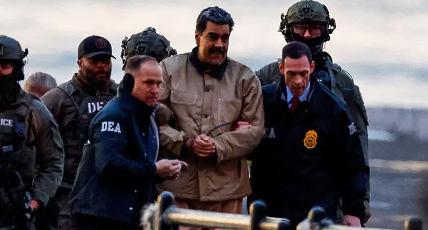 Deposed Venezuelan president Nicolas Maduro arrives at the Downtown Manhattan Heliport, as he heads towards the Daniel Patrick Manhattan United States Courthouse for an initial appearance to face US federal charges in New York City. - Reuters