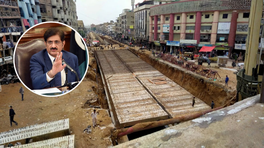 An under-construction road of Karachi. File Photo