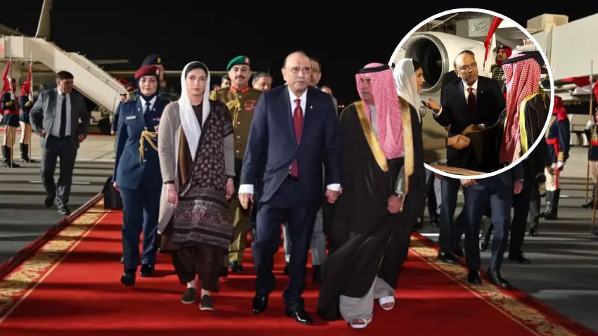 President Zardari arrives in Bahrain on a 4-day official visit